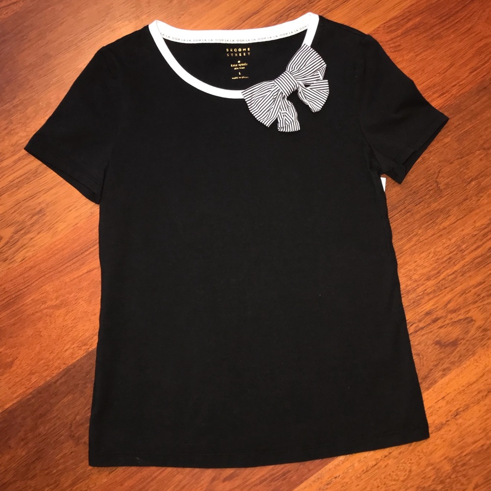 Kate Spade New York black Bow tee